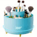 Cosmetic, Skincare, Makeup & Stationary Organizer 360° Rotating , 5 Compartments, Plastic, Stripe Design (Blue Color)