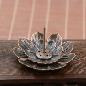 Metal Lotus Flower Incense Holder, Versatile Aromatherapy Accessory, for Yoga, Meditation, Home Decor, Fits Incense Sticks