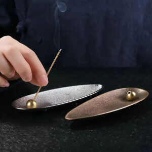 Metal Incense Burner with Adjustable Holder, Incense Stick Ash Catcher for Meditation, Aromatherapy, Decor